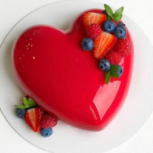 Муссовый торт сердце и ягоды 🍓