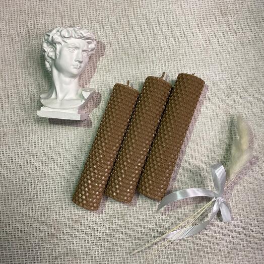 Набор свечей из натуральной вощины «Шоколадный»