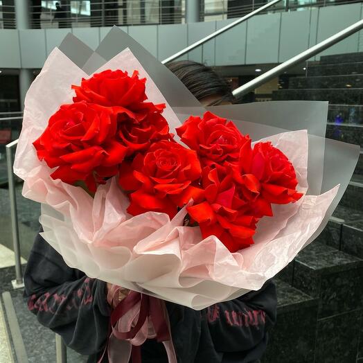 Монобукет из красных роз♥️