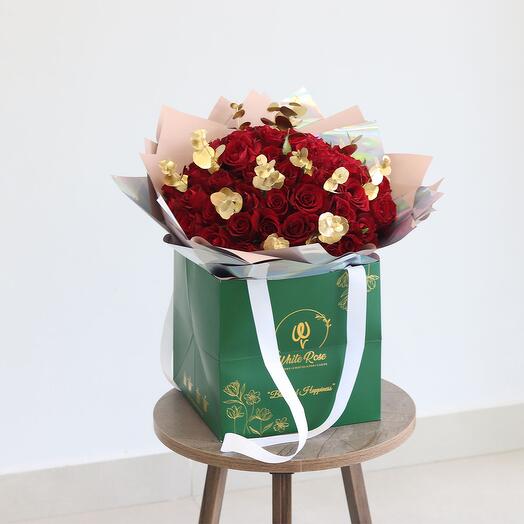 Valentine Bouquet- 70 Rose