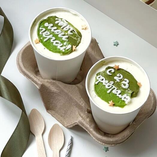 Набор мини тортиком в стакане ( Cake to go)"Красный бархат","Сникерс"