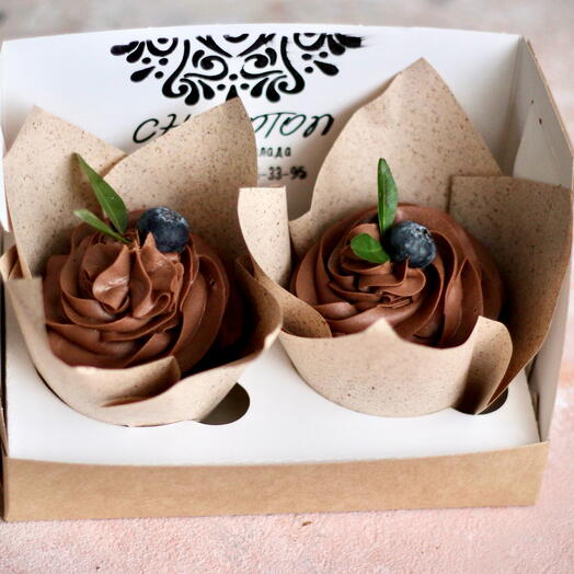 Chocolate Cherry cupcakes 2 pcs (vegan)