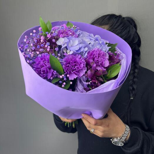 Гортензия и диантус