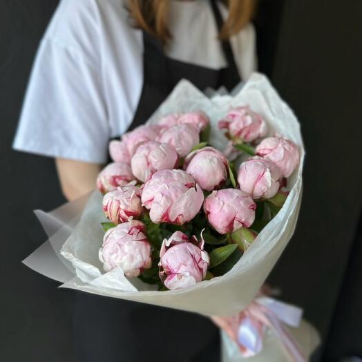 Ароматный букет из 15 пионов Сара Бернар 🌸