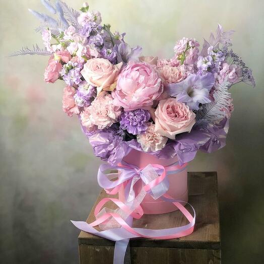 Author's composition in pink-lavender color scheme