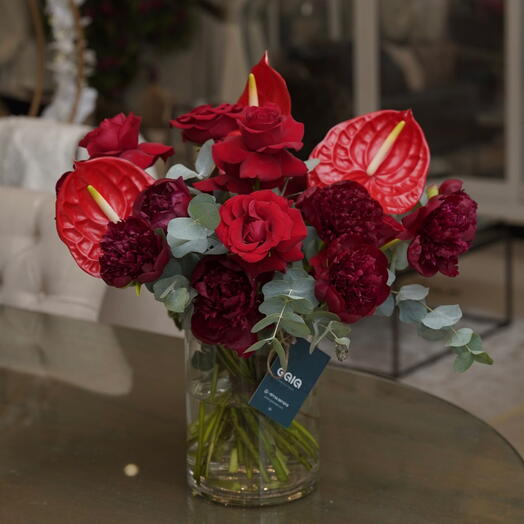 Ruby Cascade - Flower Vase