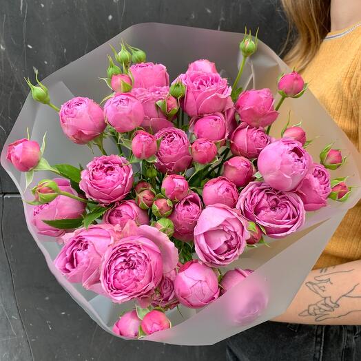 Mono bouquet of peony rose Misty bubbles