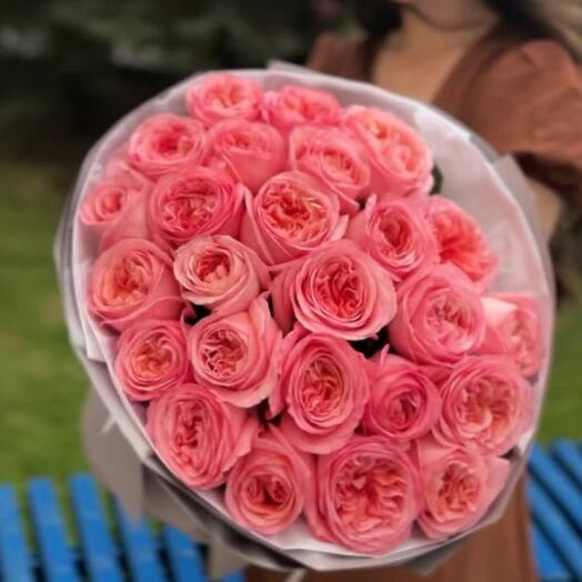 Букет из 25 пионовидных роз от Оранж Алматы