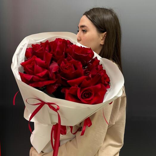 Французские розы в упаковке с бантиками 🌹