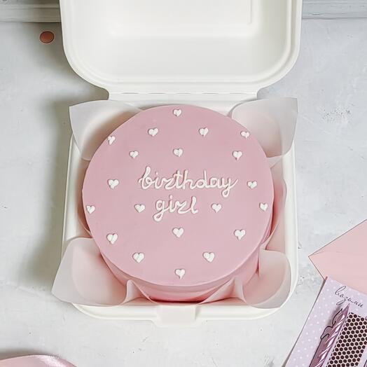 Бенто торт розовый birthday girl