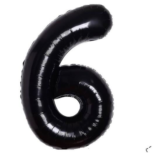 Фольгированная черная цифра "6"