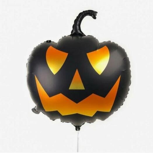 Воздушный шар черная зловещая тыква Хеллоуин Halloween