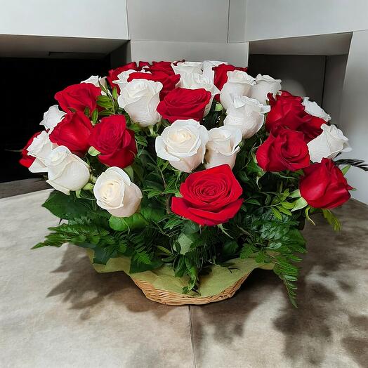 Basket of 45 roses