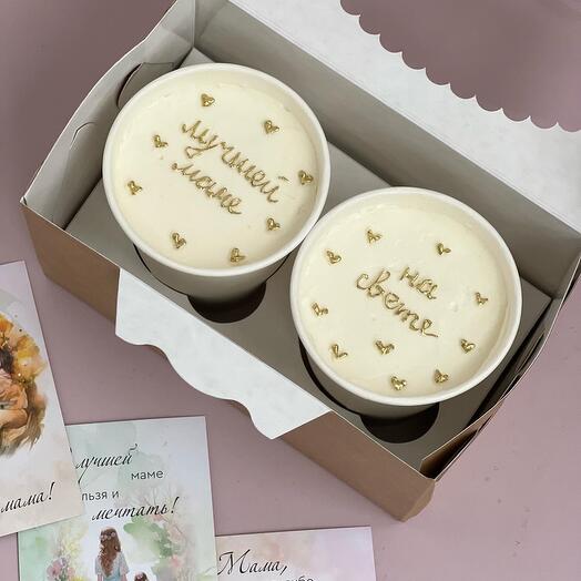 Cake to go торт в стакане, бенто в стакане, надпись можно изменить
