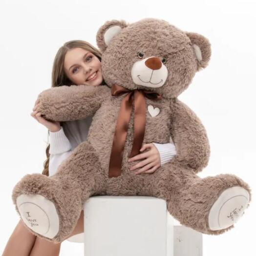 Teddy bear 140cm I love you grey