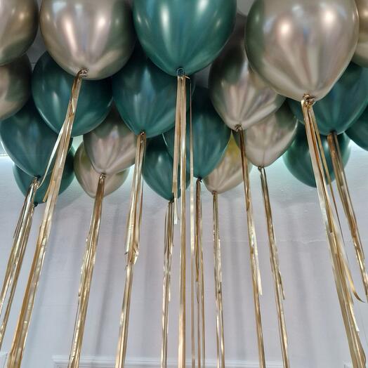 Balls for the ceiling Golden emerald 20 pieces