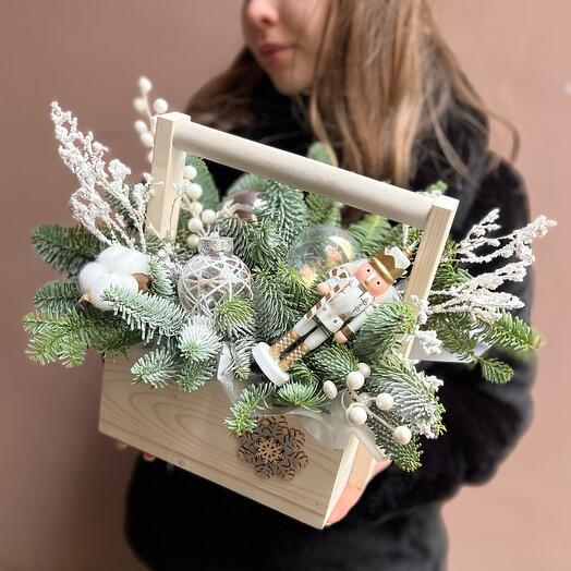 «Метелица» новогодняя композиция в ящике