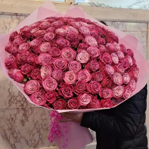 Bouquet of 101 pink roses