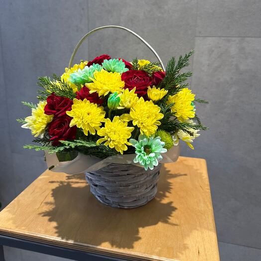 Корзина с цветами 🌹 🌷