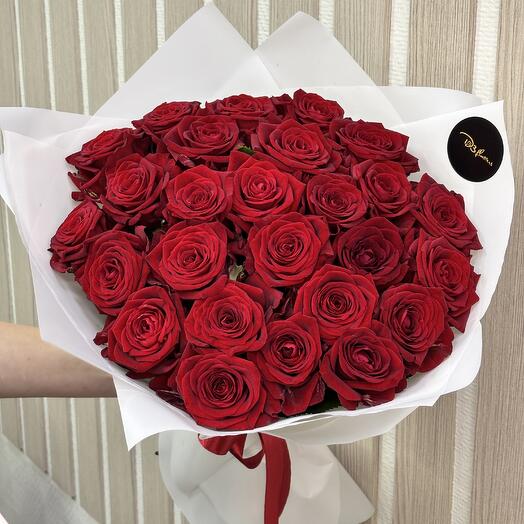 Букет из красных роз 25 шт. (50 см)