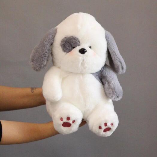 Мягкая игрушка Собачка с серыми ушками