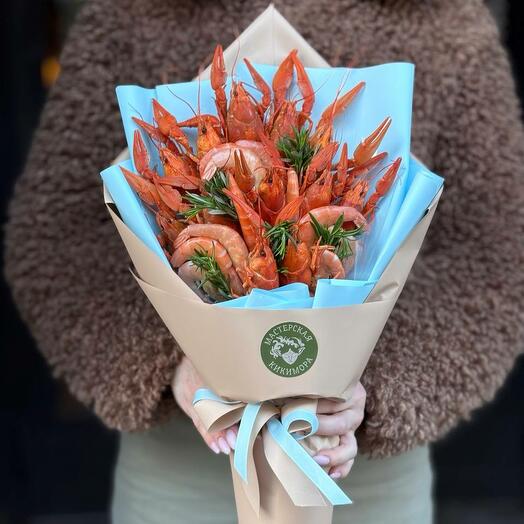 Летучий голландец 🦞 ( букет из свежесваренных раков 700 гр. и креветок )