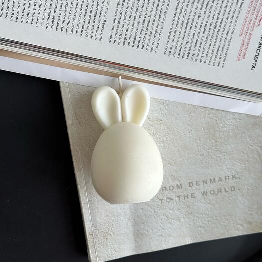 Свеча пасхальный кролик из оливкового воска ручная работа | пасха | весна