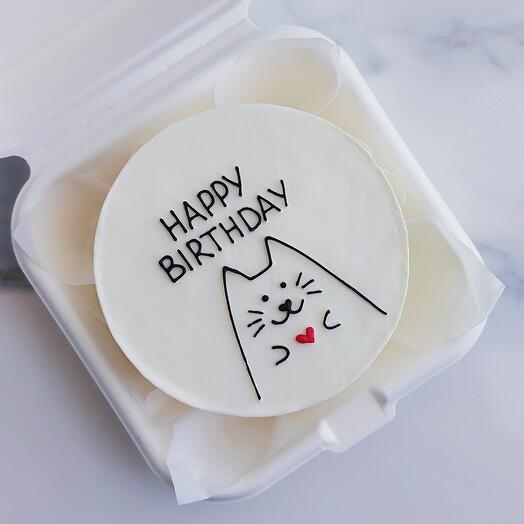 Бенто торт "happy birthday" с котиком