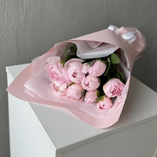 Букет ароматных пионов 🌸 (пионы розовые 9 шт)