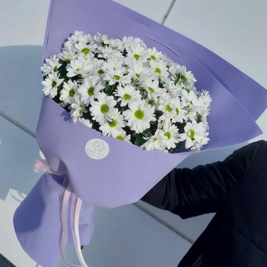 Bouquet of daisies lilac boom