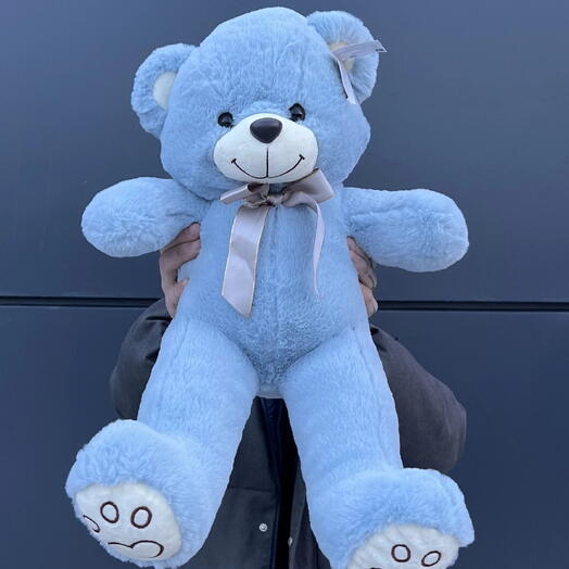 Медведь голубой с бантом