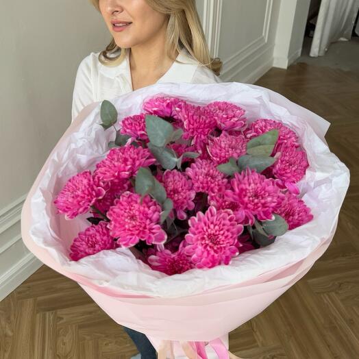 Букет малиновых хризантем💞