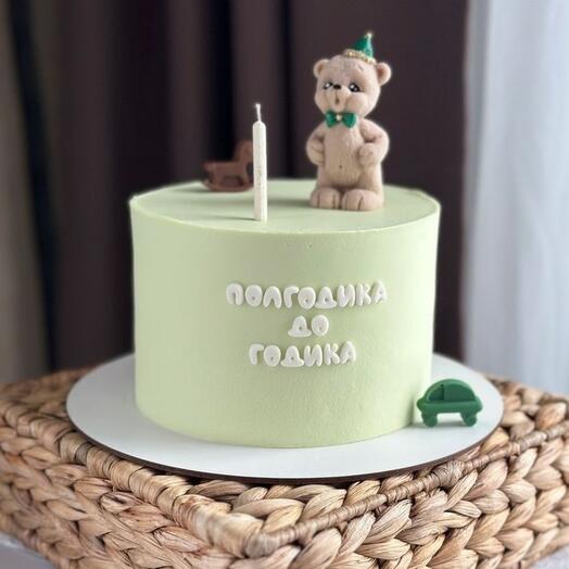 Торт для мальчика с Мишкой на пол годика