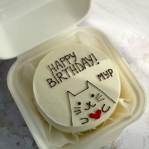 Бенто-торт с котом happy birthday