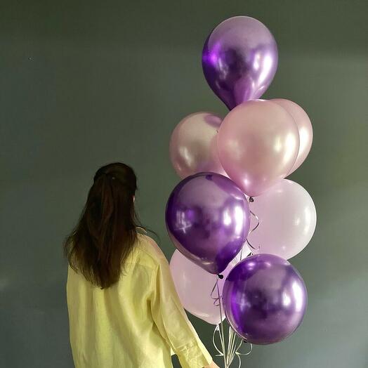 Фонтан из шаров фиолетовый, 9 шт