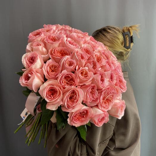 Букет из 51 пионовидной розы Pink Expression