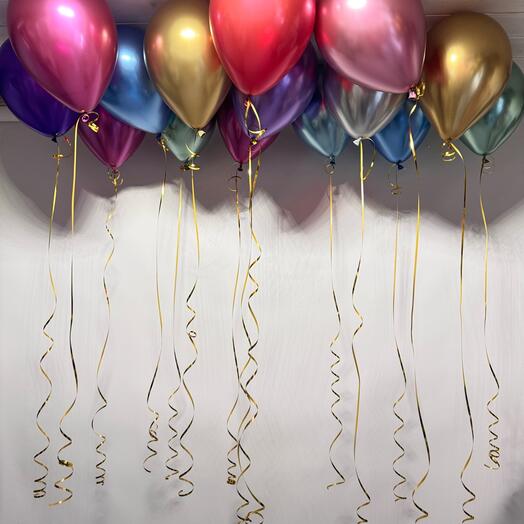 15 шаров хром под потолок