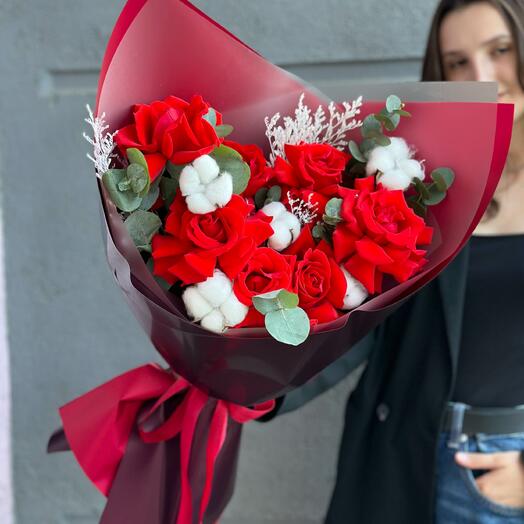 Букет французские красные розы