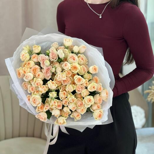 Монобукет из 15 кустовых роз
