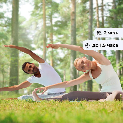 Гармоничная пара. Занятие йогой