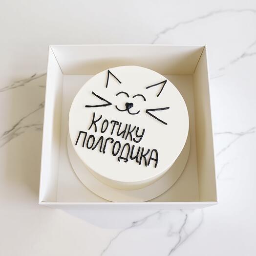 Бенто-Торт С котиком и ваша надпись  500 гр