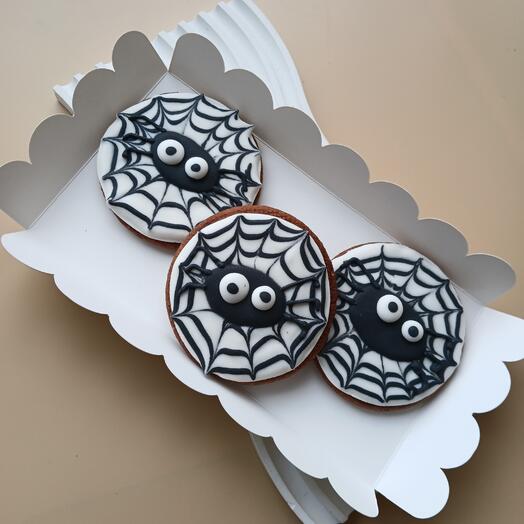 Пряники на Хэллоуин пауки
