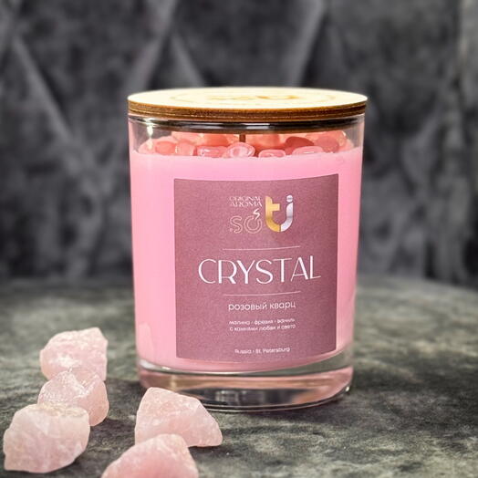 Аромасвеча CRYSTAL - розовый кварц