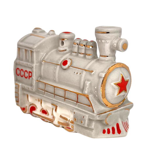 Ёлочная игрушка "Паровоз" (Фарфоровая мануфактура СПб) серый