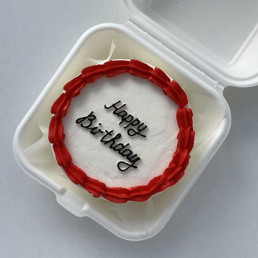 Бенто торт с надписью "Happy Birthday", торт для девушки, торт для подруги, торт для дочки (F)