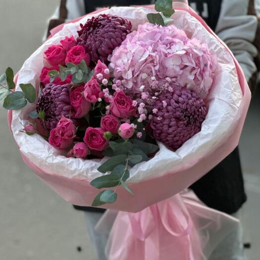 Букет гортензия и бигуди