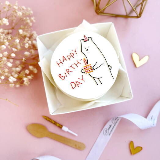 Бенто торт с мишкой подруге, сестре, другу, парню, коллеге, девушке, с днем рождения в подарок