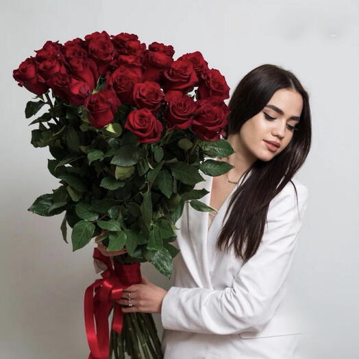 Высокие Красные розы 25 🌹