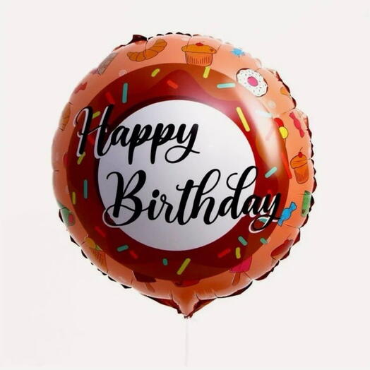 Шар фольга Happy Birthday с сладостями