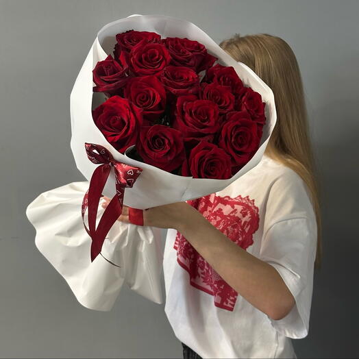 Монобукет 15 роз «Люблю тебя»